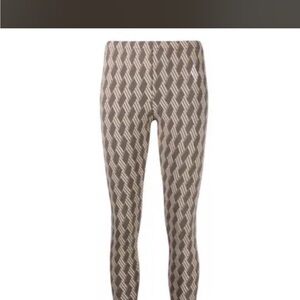 The Attico Taupe & Cream Geometric Stretch Leggings